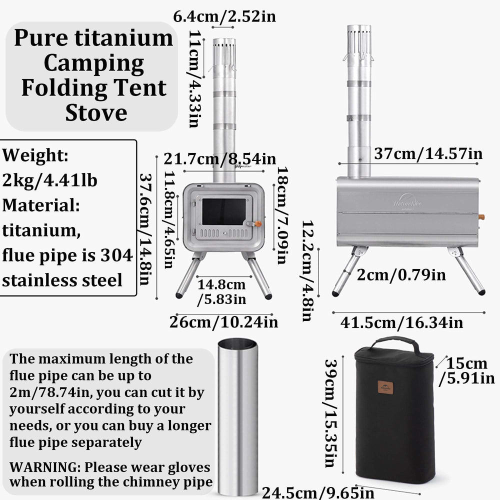 Windhike Naturehike Pure Titanium stove packed with bag for simple transport.