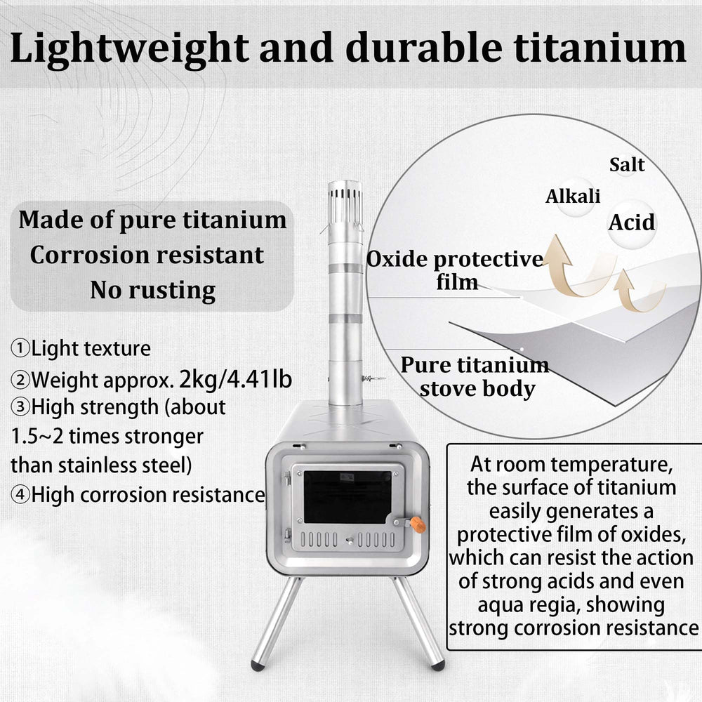 Windhike Naturehike Pure Titanium stove side view highlighting portable backpacking use.