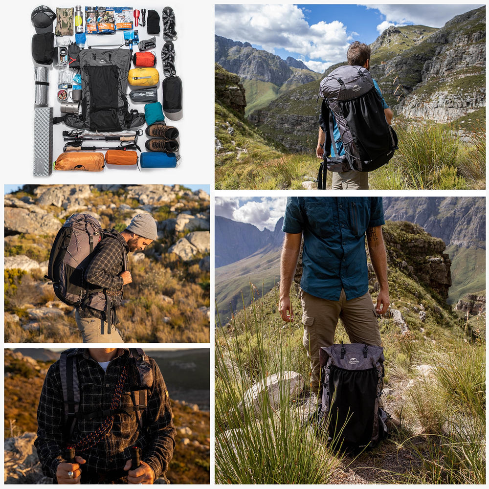 Windhike Naturehike Rock multiple pockets and DIY system keep gear organized.