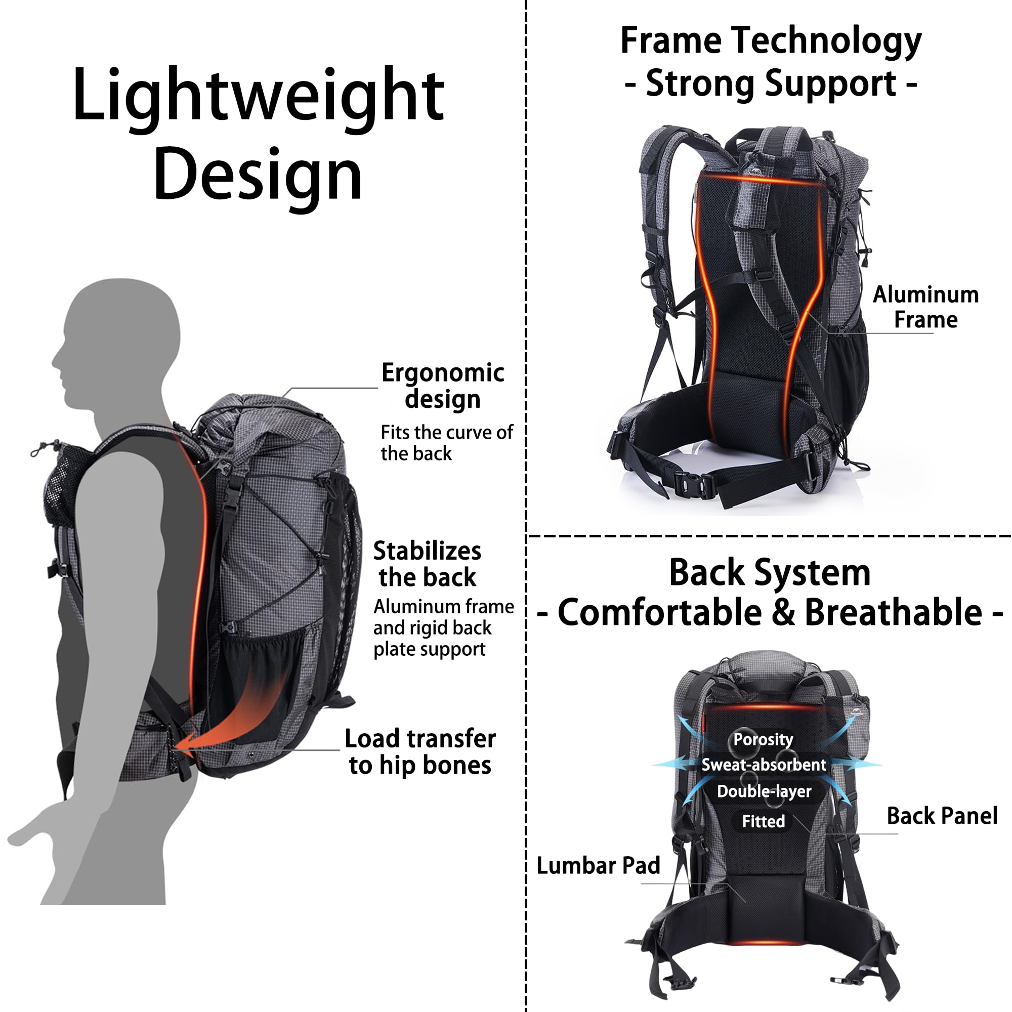 Windhike Naturehike Rock water-repellent fabric protects gear in light rain.