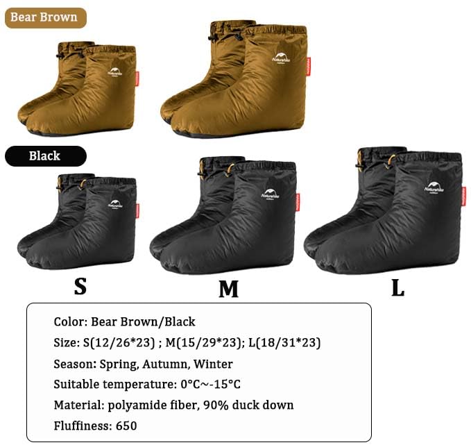 Windhike Naturehike booties ideal for camping and home use for warm feet