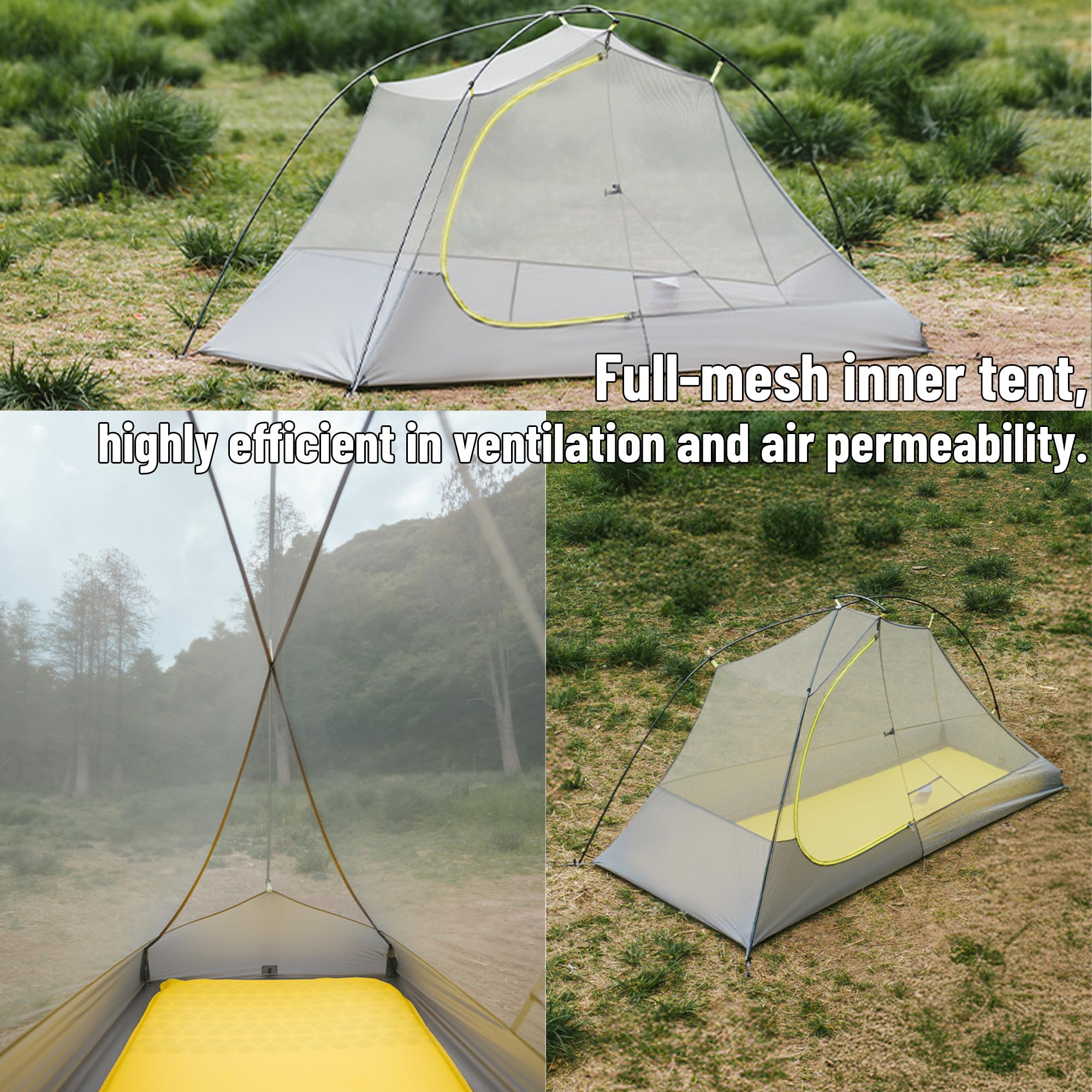 Windhike Star Trail EXT rainfly demonstrates 1500 mm waterproofing for wet conditions.