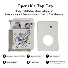 Windhike aluminum head and galvanized body ensure durable camp performance.