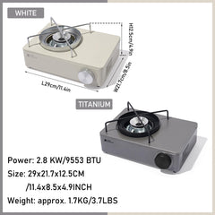 Windhike stove burner and knob show precise flame control for outdoor cooking.