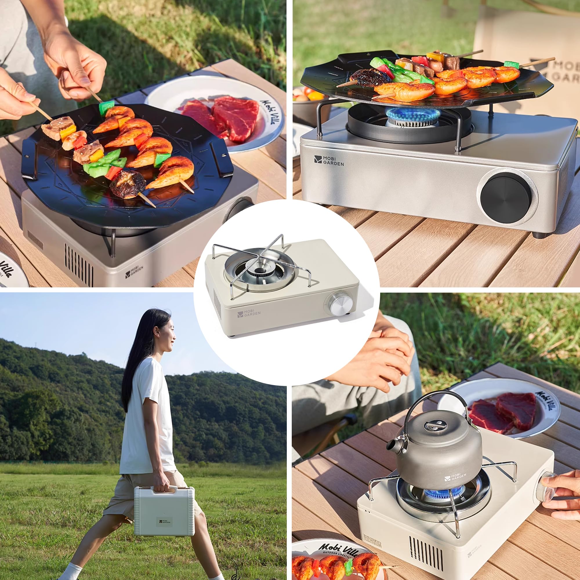 Windhike stove in use outdoors on a camping trip.
