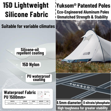 Windhike tunnel tent waterproof outer shell protects against rain