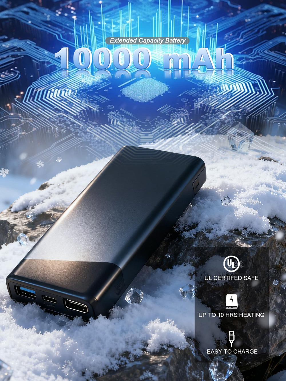 Windpost battery pack powers eight heating zones for all-day warmth.