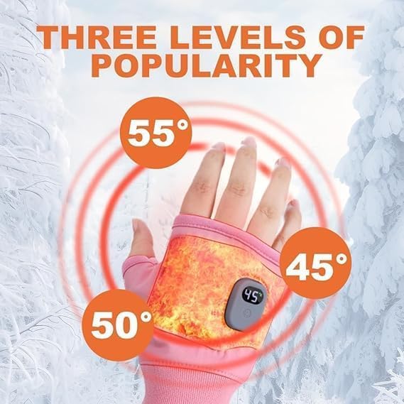 Gloved hand wearing windproof heated gloves highlights snug fit