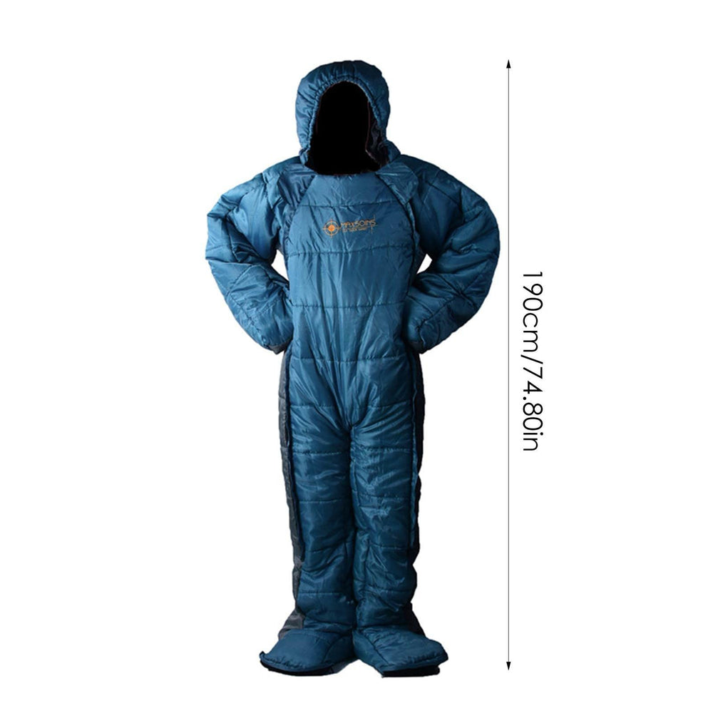Windproof Temporary Rest Bag blue-gray variant ideal for camping and travel in cool conditions.