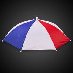 Windy City Novelties umbrella hat rainbow canopy keeps you shaded at festivals.