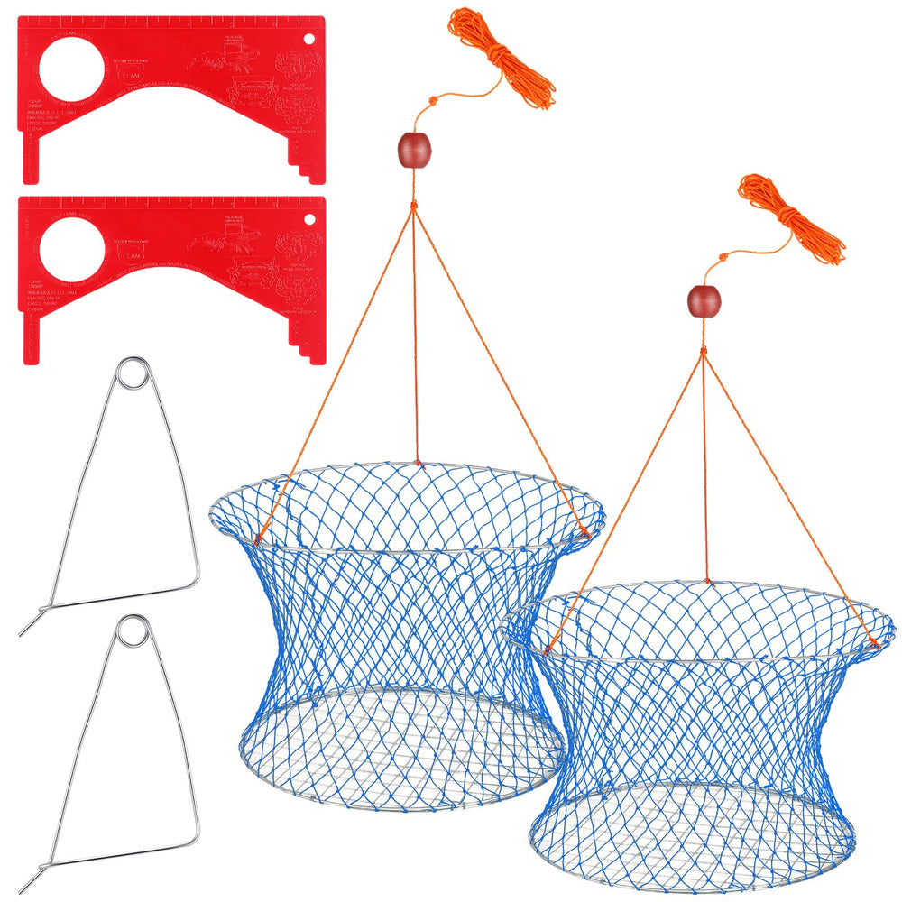 Windyun 2 sets crab trap blue folded view showing 24x20x12 inch frame