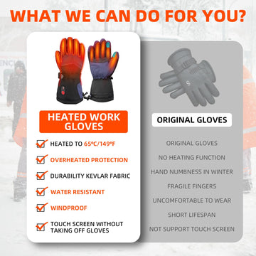 WINGLEOV heated gloves palm grip detail demonstrates secure tool handling