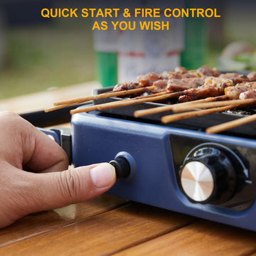 WINKIZA push-button piezo ignition lights burners quickly in any outdoor setting.