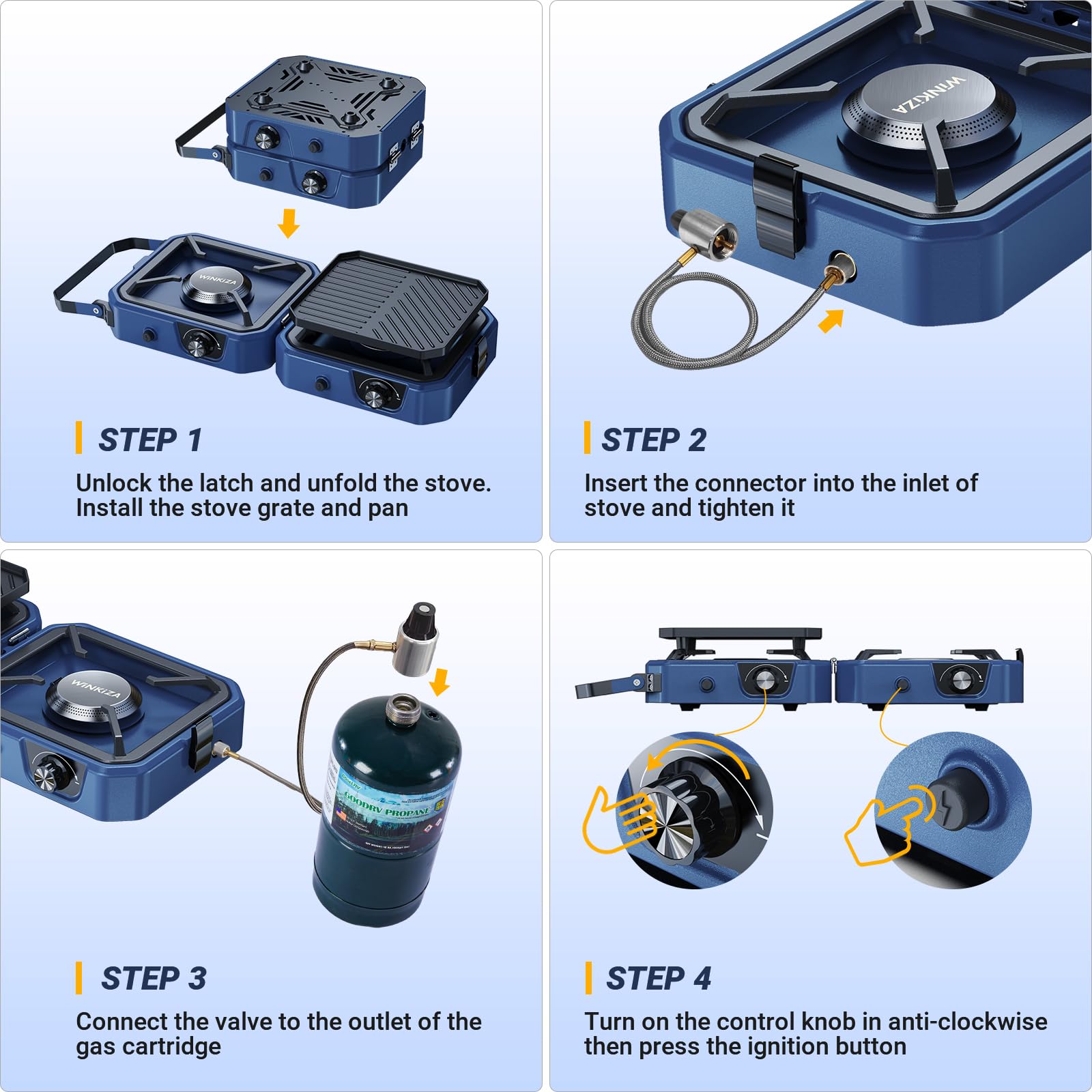 WINKIZA stainless steel shell and rugged build for reliable outdoor use.