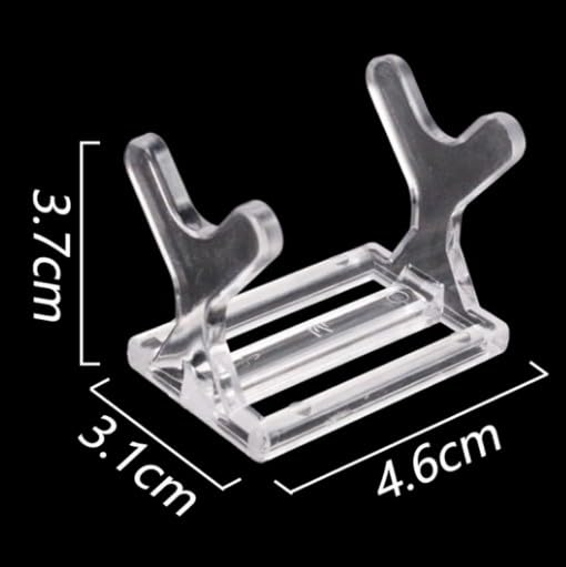 Close-up of durable materials on lure display stand
