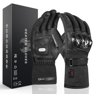 Winna heated gloves close-up shows precise temperature control for reliable warmth.