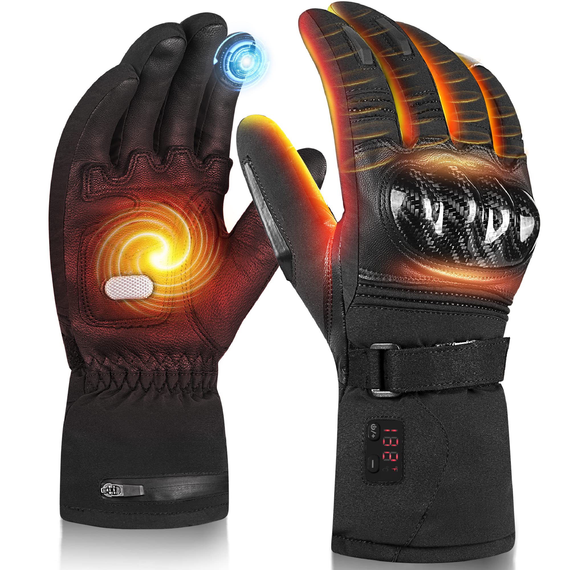 Winna heated motorcycle gloves front view showing warm, comfortable ride-ready fit.