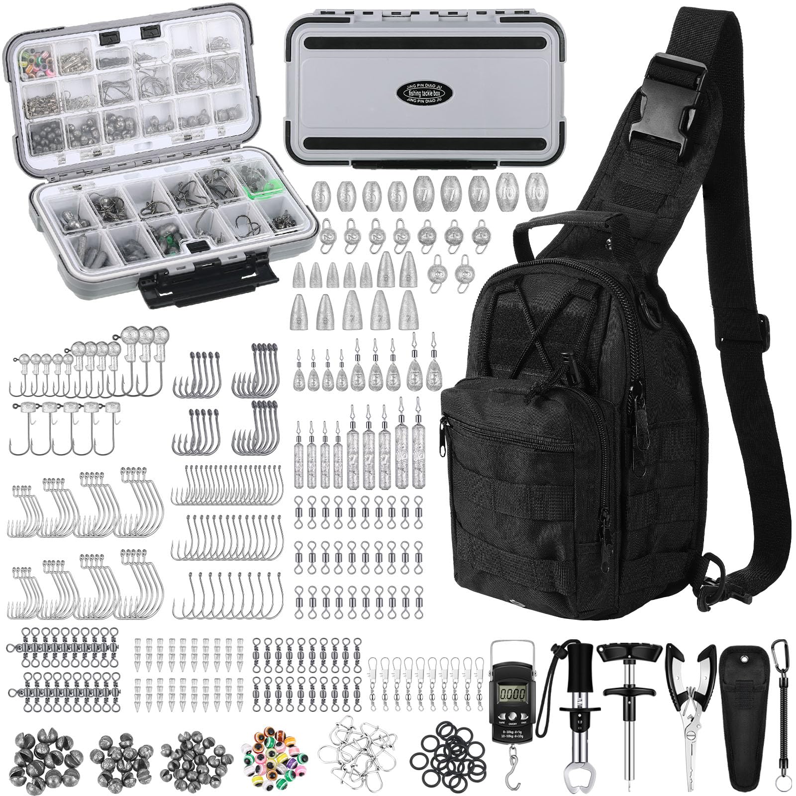 WinnerWhy 397pcs fishing accessories kit image shows a complete tackle setup for versatile fishing