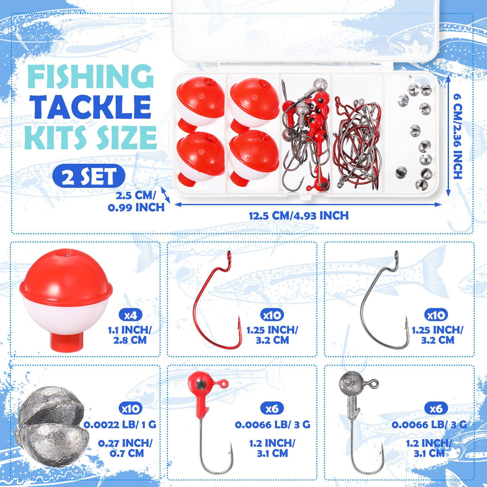 Assorted fishing accessories included in kit
