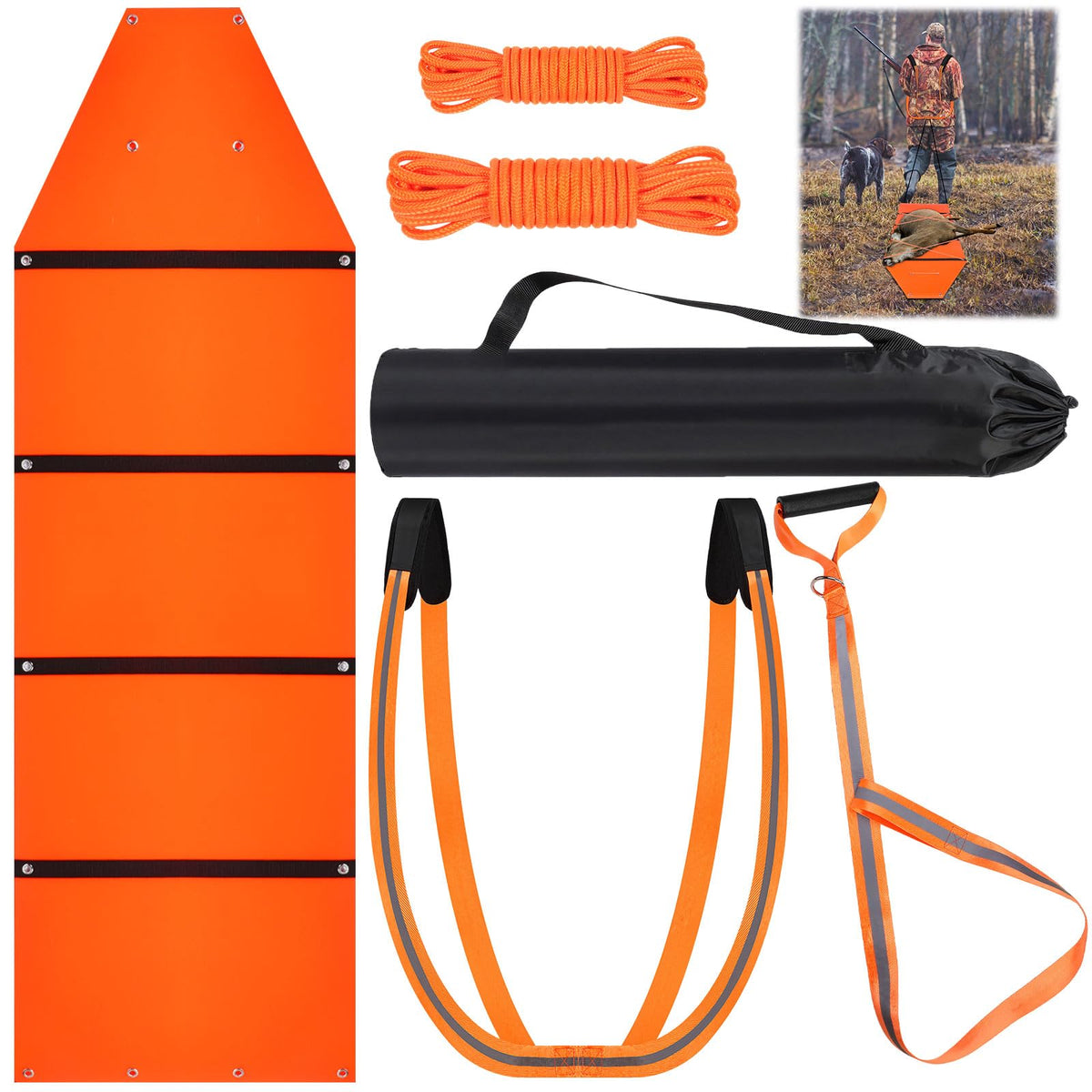 WinnerWhy deer drag sled 73x22 compact design for easy field transport.