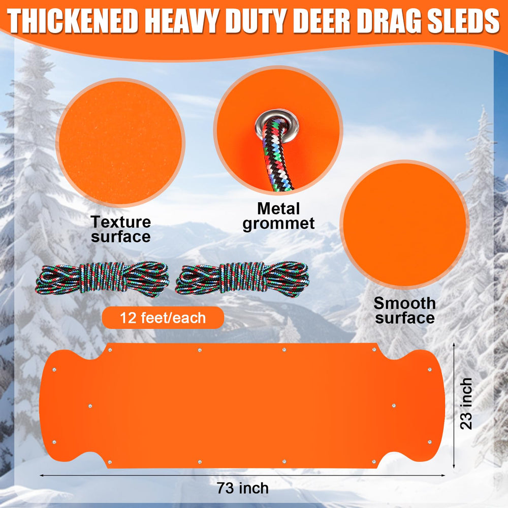 WinnerWhy deer drag sled thickened 73x23 inches supports large game across rugged terrain.