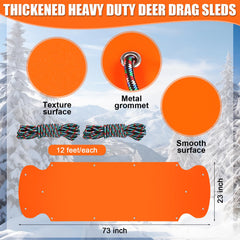 WinnerWhy deer drag sled thickened 73x23 inches supports large game across rugged terrain.