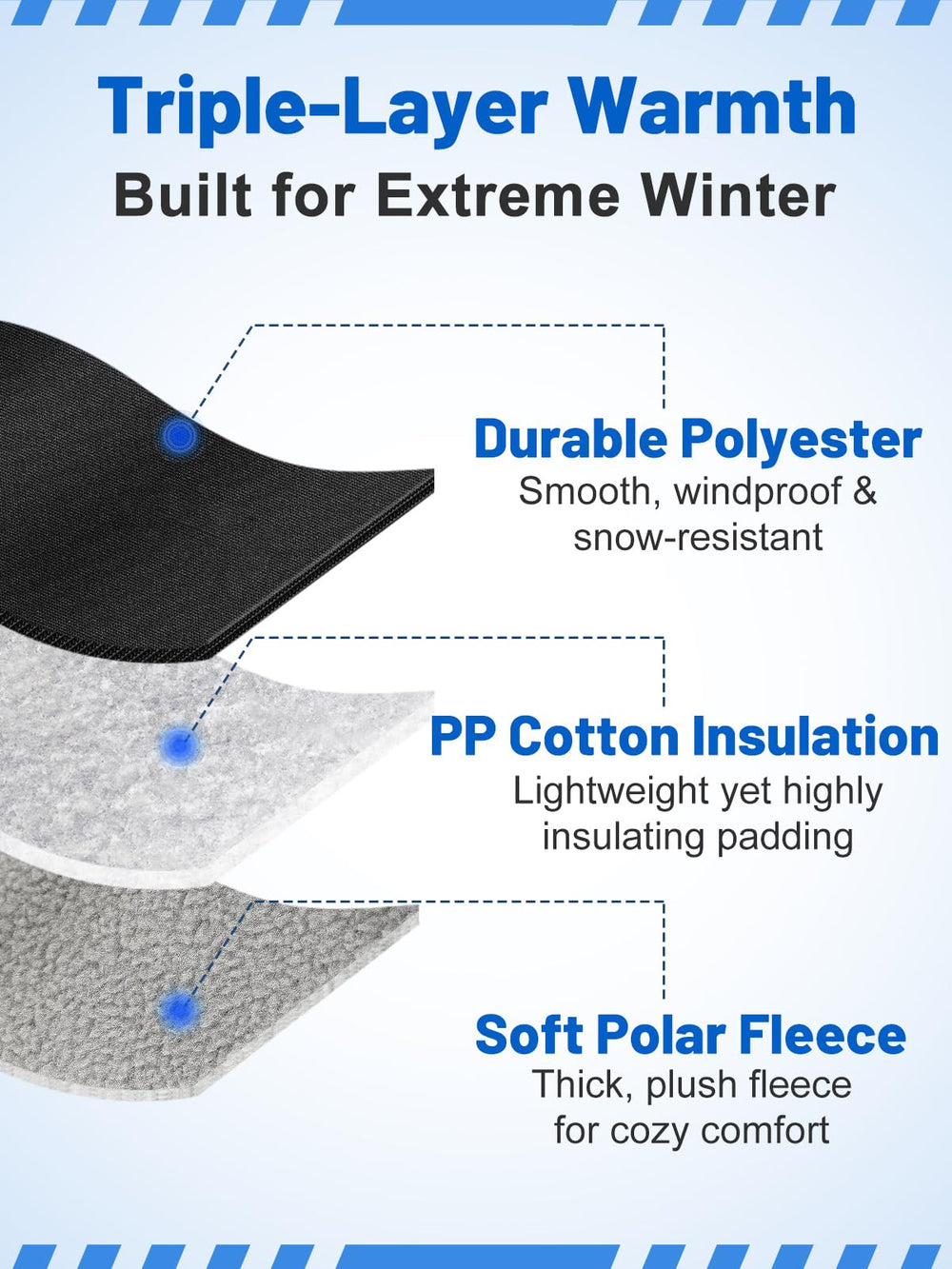 Detachable face mask attached to the hat with metal snaps