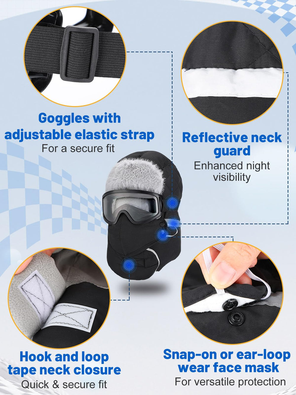 Triple-layer warmth: outer polyester, middle PP cotton, inner polar fleece