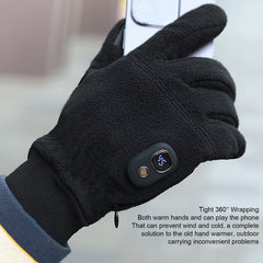 Winter Warm Heating Gloves double-layer warmth with windproof outer and fleece inner.