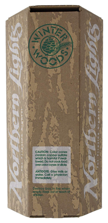 Winter Woods Northern Lights Cone ideal for backyard fireside storytelling and ambience.