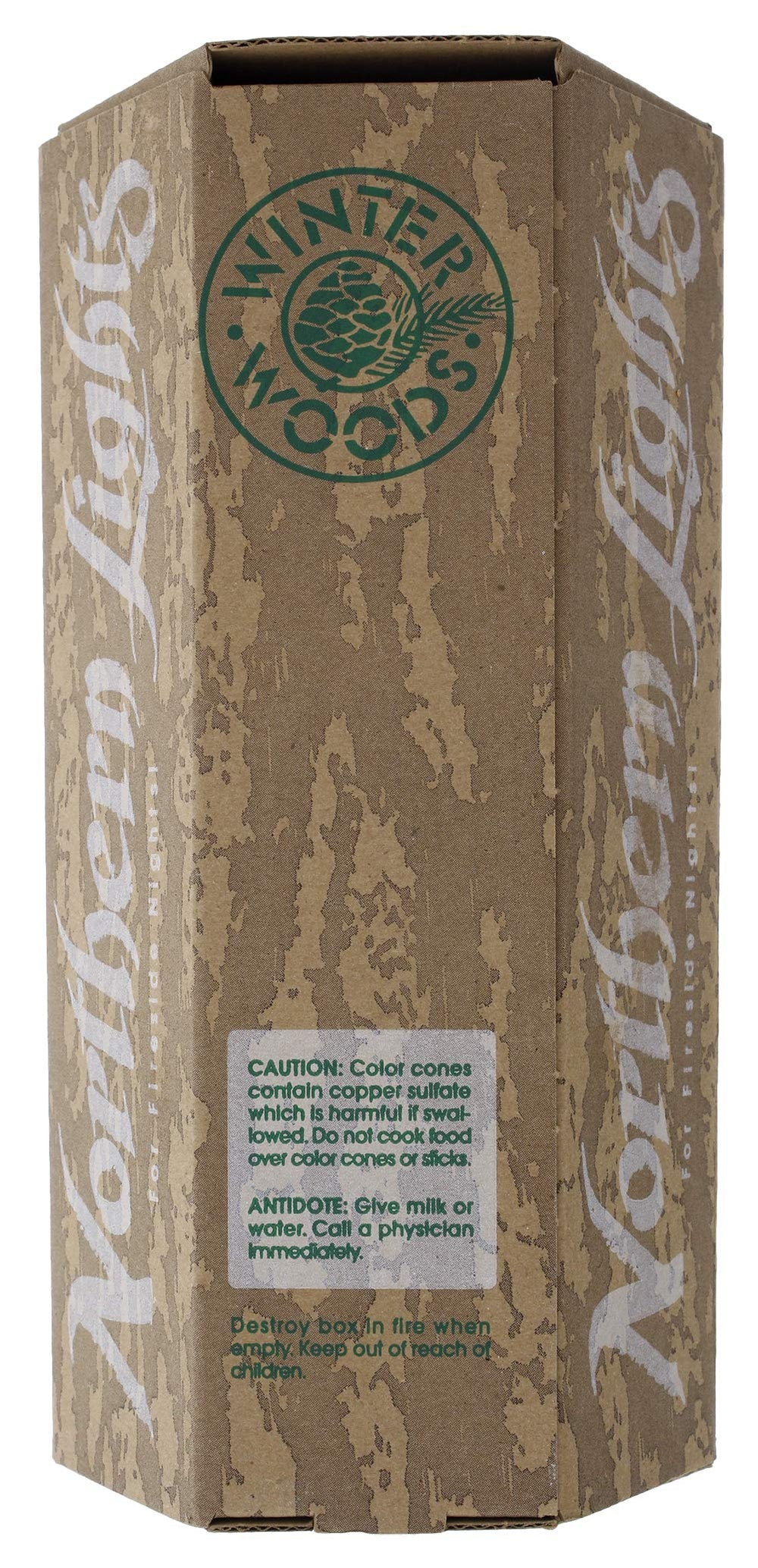 Winter Woods Northern Lights Cone ideal for backyard fireside storytelling and ambience.