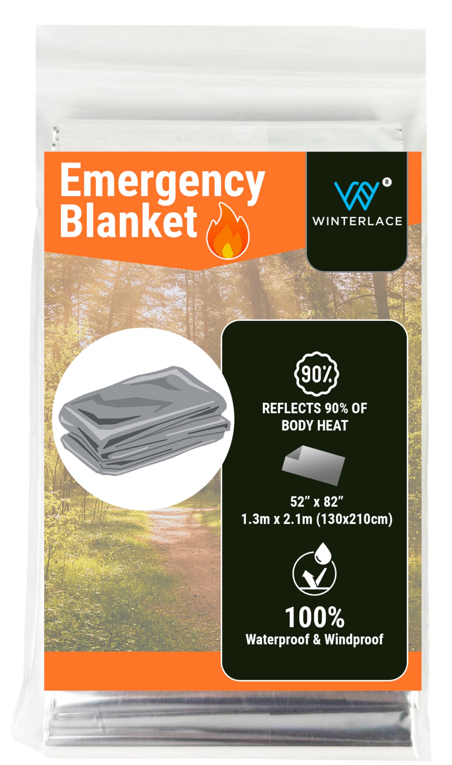 Winterlace blanket fits neatly in backpacks for quick emergency access.