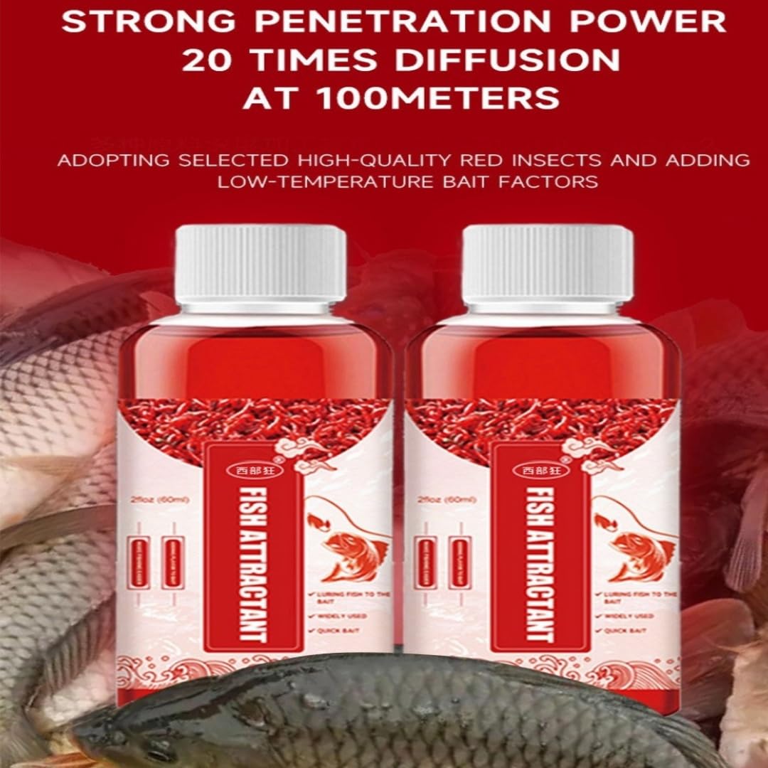 Angler applying attractant to fishing bait