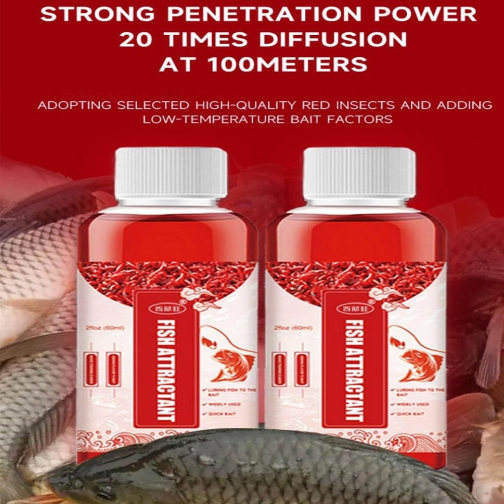 Angler applying attractant to fishing bait