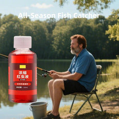 Close-up of Wintgrea Red Worm Liquid Bait bottle