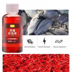 Two bottles of Red Worm Liquid Bait for fishing