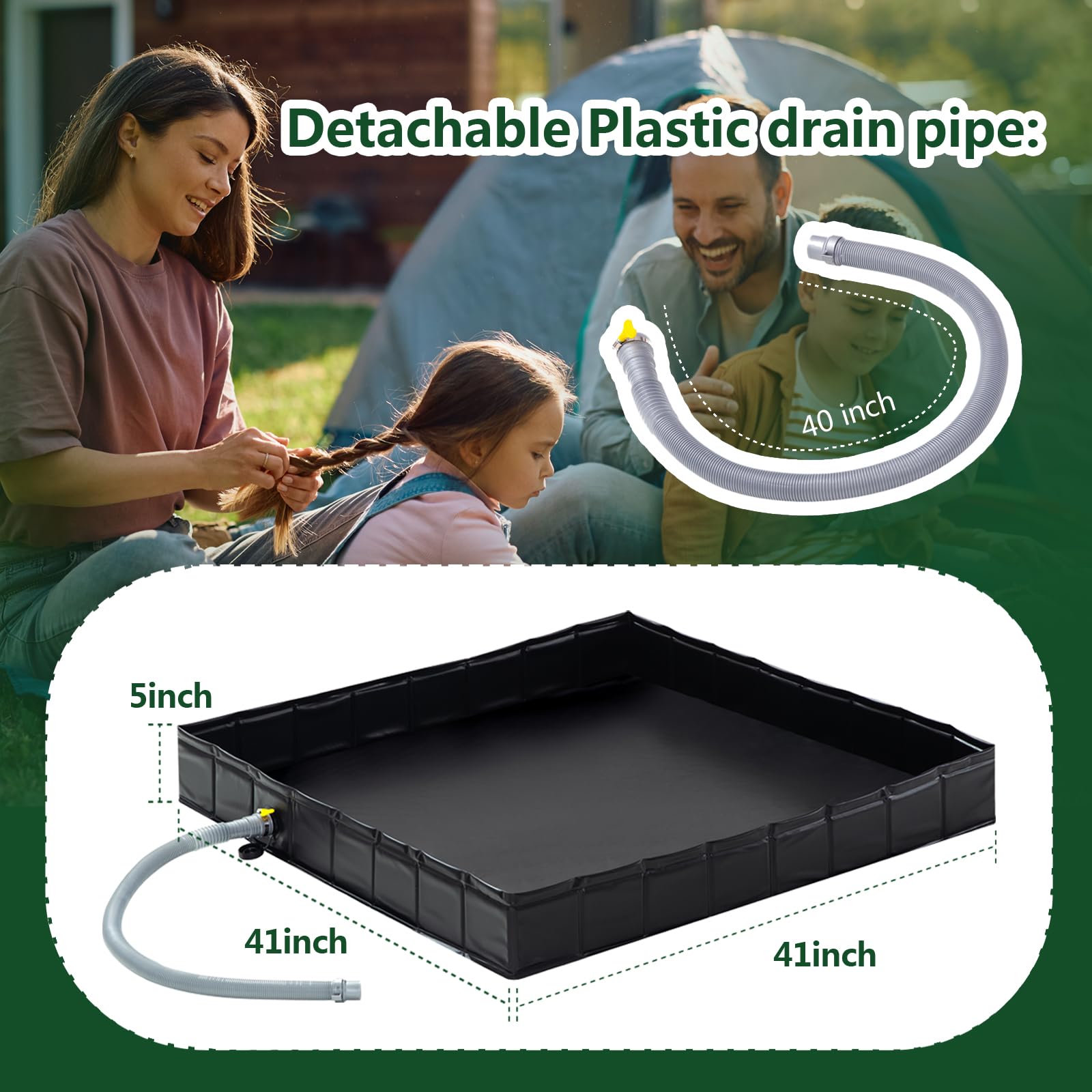 Wintogo shower pan with detachable drain pipe for versatile, leak-free drainage