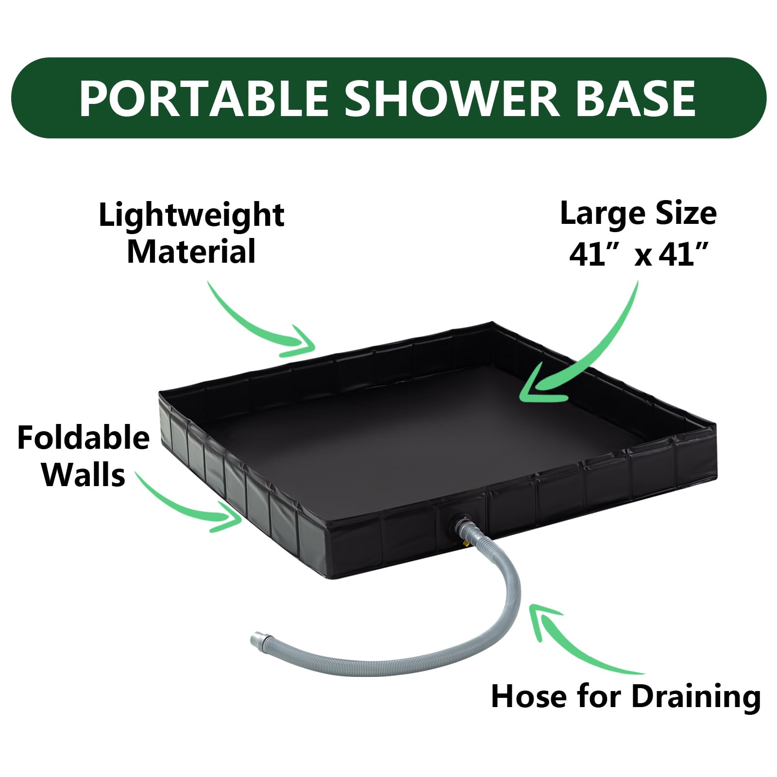 Wintogo shower pan elevates feet off ground for cleaner, drier showers outdoors