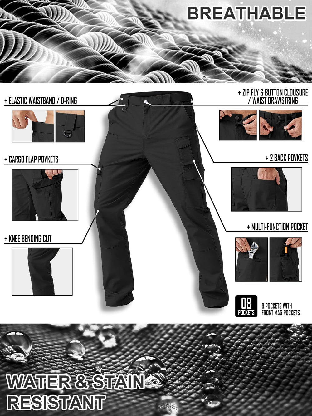 Winvote side-action waistband detail suggests secure, comfortable movement