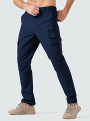 Winvote men's cargo work pants side waistband demonstrates secure fit for active movement