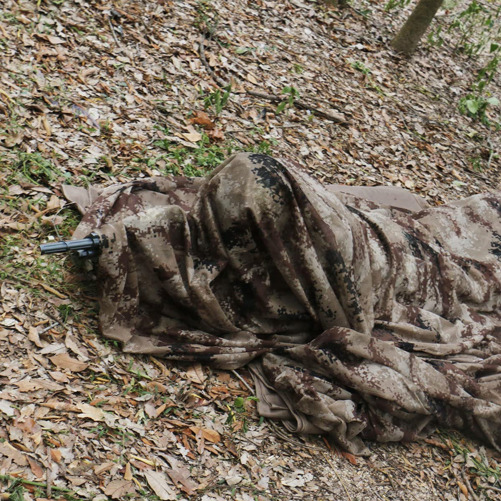 WINWAY 300D camo burlap netting close-up texture demonstrates durable, reuse-friendly fabric