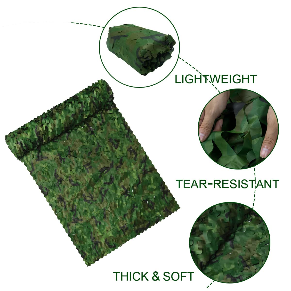 WINWAY camo netting highlights 3D leaf foliage for realistic concealment