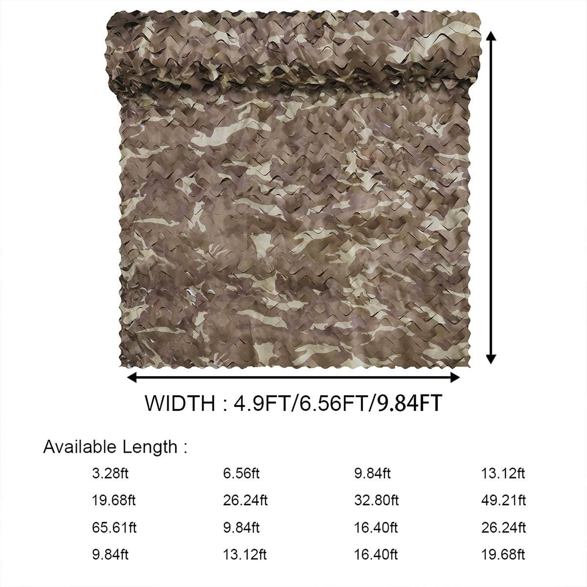 WINWAY camo netting cut to size panel illustrating easy sizing