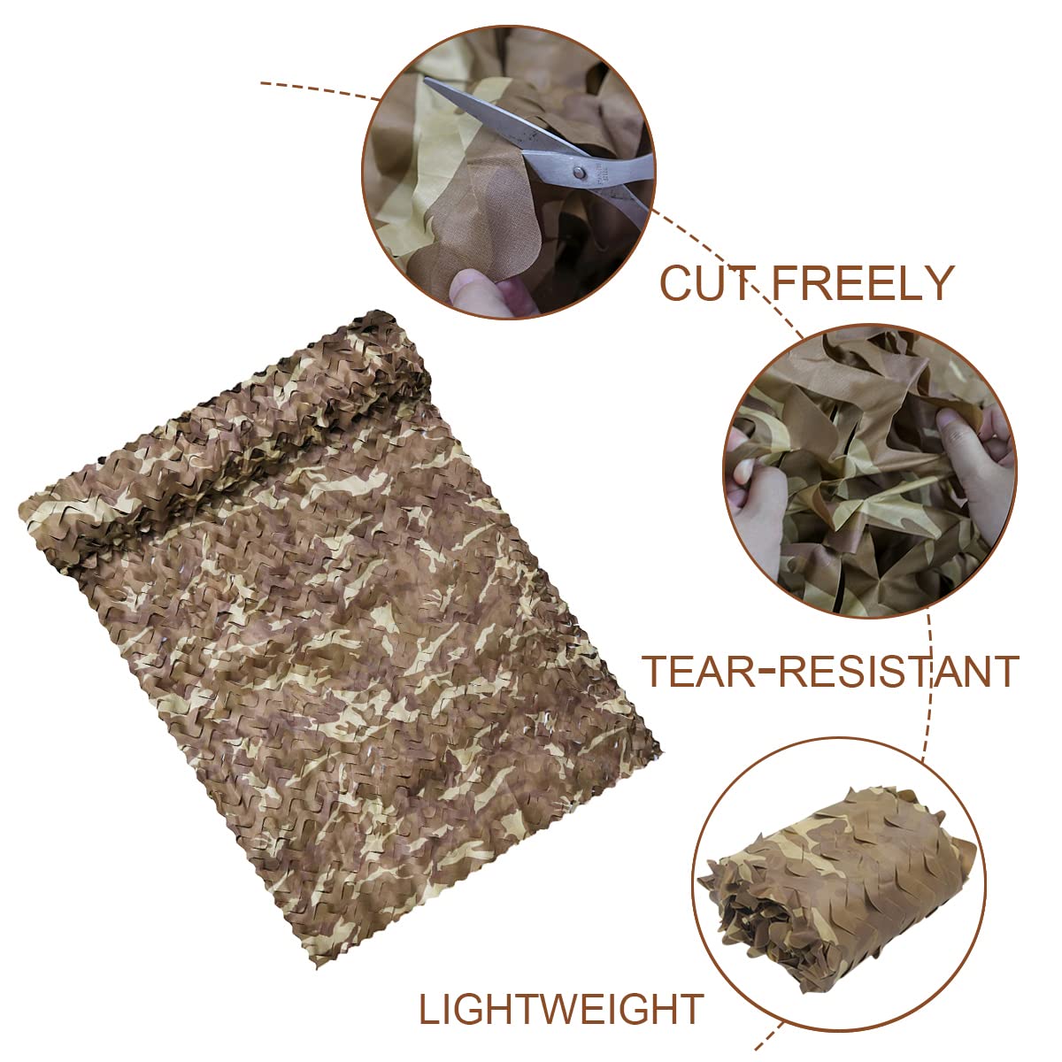 WINWAY camo netting stretched on a branch showing versatile camouflage