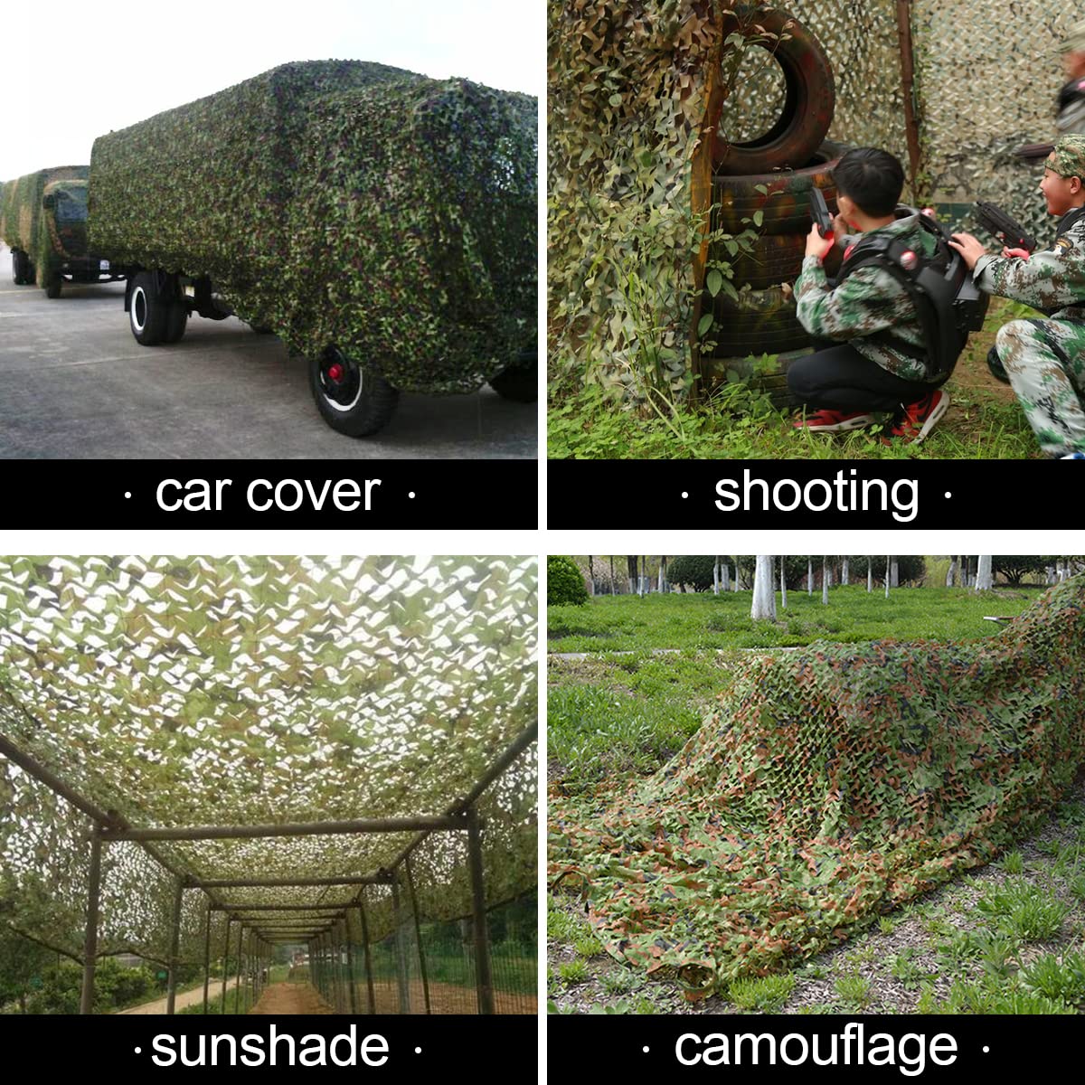WINWAY camo netting sunshade application provides shade and privacy outdoors