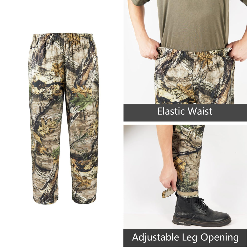 WINWAY camo rain suit with tree pattern for outdoor concealment and style.