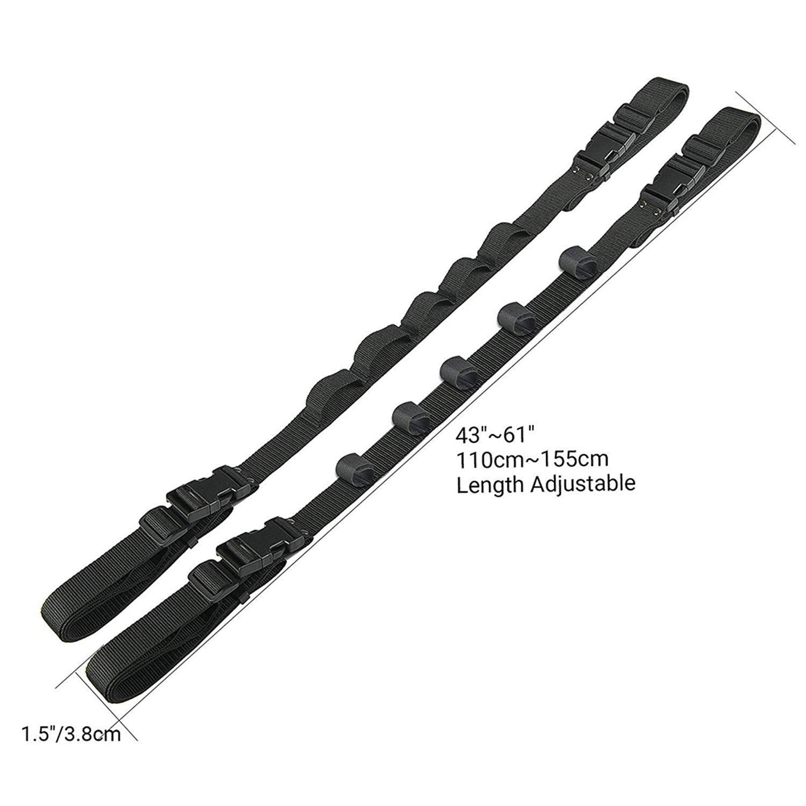 Winwon car rod holder strap shows adjustable nylon belt for secure transport.