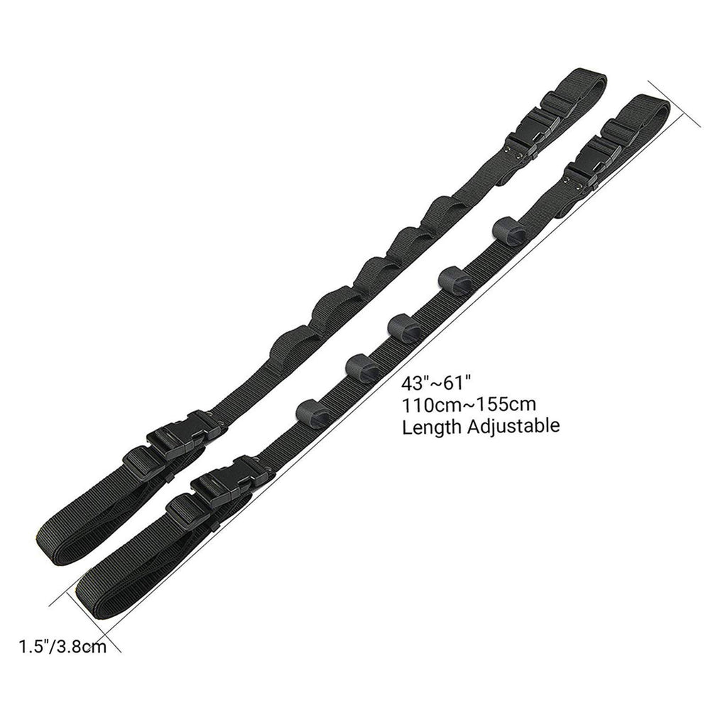 Winwon car rod holder strap shows adjustable nylon belt for secure transport.