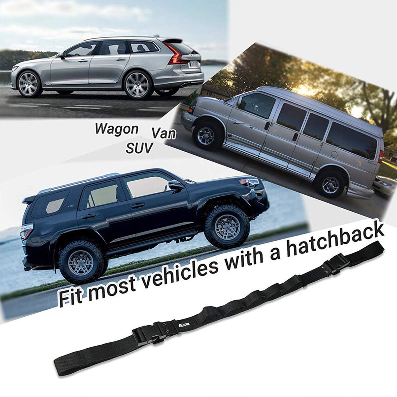 Winwon SUV strap secured demonstrates reliable hold on three-row vehicles.