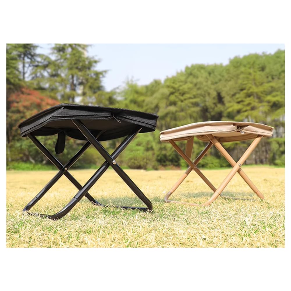 WINZNOF folding camping stool opened for comfortable outdoor seating.